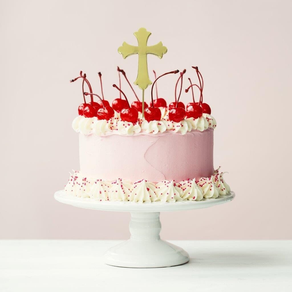 Gold Plated Cake Topper - Cross Cake Toppers The Cooks Kitchen Mandurah 