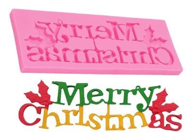 Sugar Craft Silicone Mould - Merry Christmas Silicone Moulds The Cooks Kitchen 