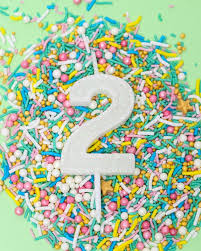 Cake & Candle - Mini Glitter Candle White - Number 2