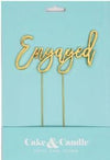 Cake & Candle Metal Cake Topper Gold - Engaged