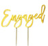 Cake & Candle Metal Cake Topper Gold - Engaged Cake Toppers The Cooks Kitchen 