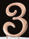 Sugar Crafty - Rose Gold Cake Topper Number 3
