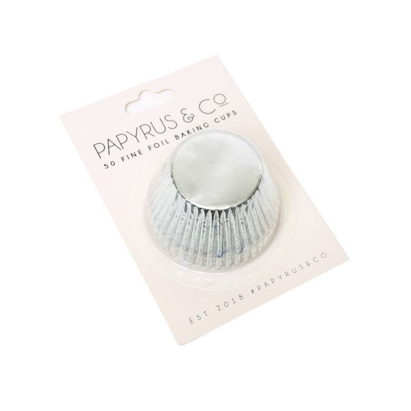 Papyrus & Co 50 Foil Baking Cups - Silver 50mm