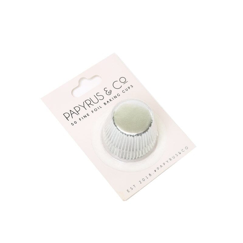 Papyrus & Co - 50 Foil Baking Cups - Silver 35mm Boards & Boxes & Packaging The Cooks Kitchen Mandurah 