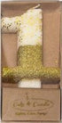 Cake & Candle 8cm Gold Glitter Dipped Candle - Number 1 Candles The Cooks Kitchen 