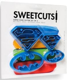 Sweet Cuts Super Hero Cutter Set Of 4 Cookie Cutters & Plungers The Cooks Kitchen 
