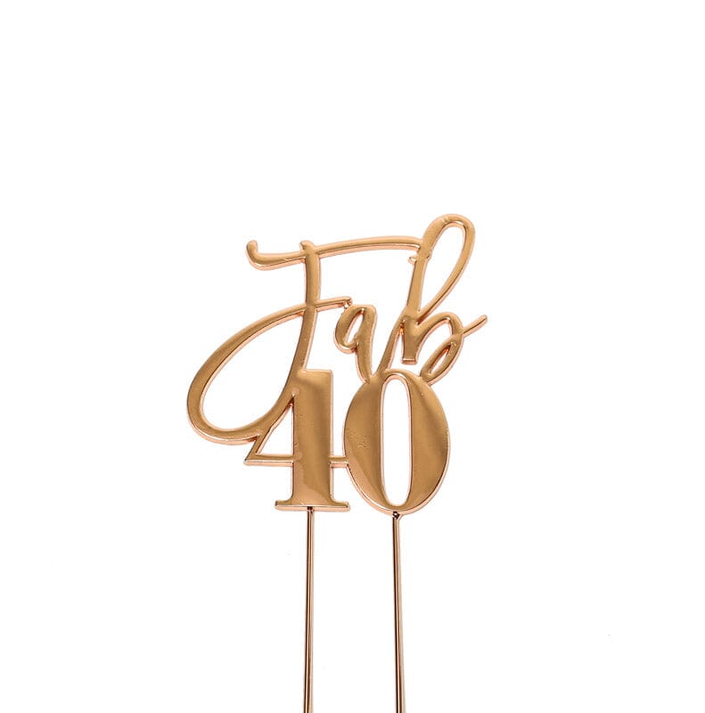 Sugar Crafty Rose Gold Plated Cake Topper - Fab 40 Acrylic Cake Toppers The Cooks Kitchen Mandurah 