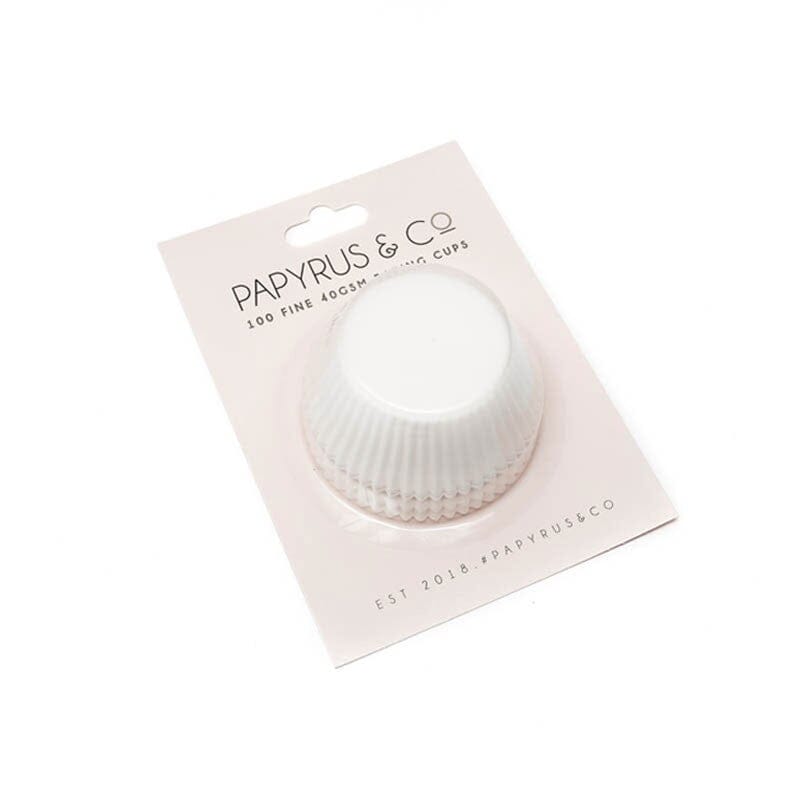 Papyrus & Co Standard Greaseproof Baking Cups 50mm White - 100 Cups Boards & Boxes & Packaging The Cooks Kitchen 