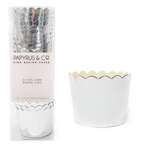 Papyrus & Co Foil Card Baking Cups - Silver Boards & Boxes & Packaging The Cooks Kitchen 