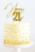 Cake & Candle Topper - Happy 21st Gold Acrylic Cake Toppers The Cooks Kitchen Mandurah 