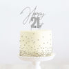Cake & Candle Topper - Happy 21st Silver
