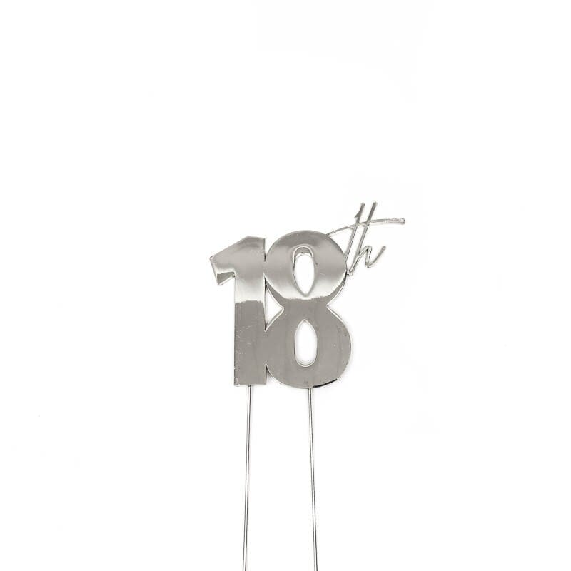 Silver Metal Cake Topper - 18th Cake Toppers The Cooks Kitchen Mandurah 