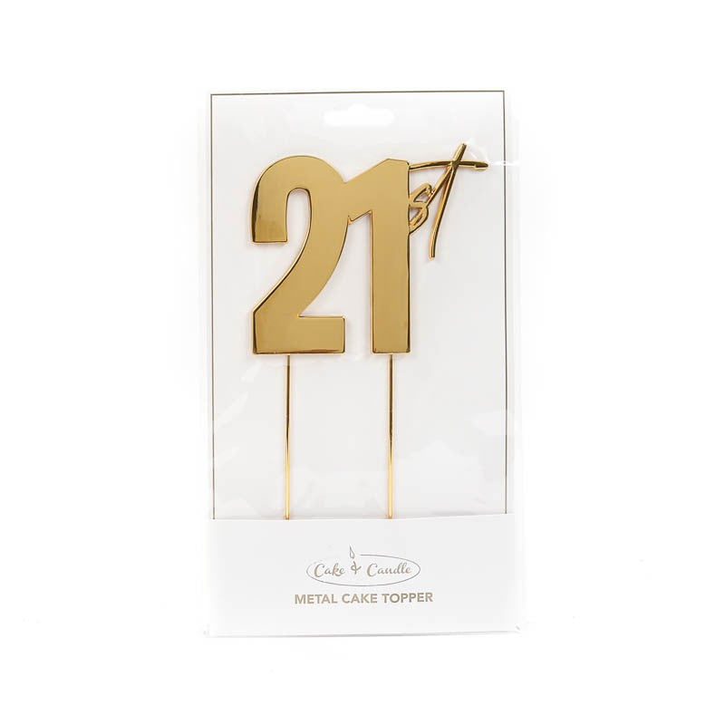 Cake & Candle Topper - 21st Gold