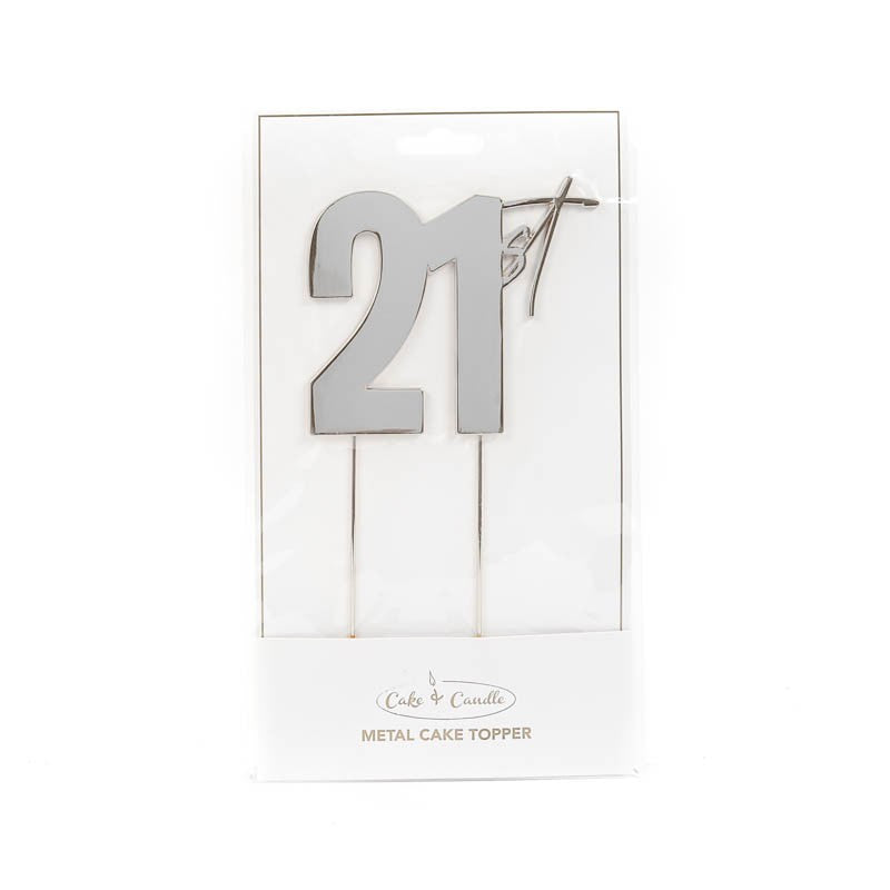 Cake & Candle Topper - 21st Silver
