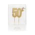 Cake & Candle Topper - 50th Gold Acrylic Cake Toppers The Cooks Kitchen 