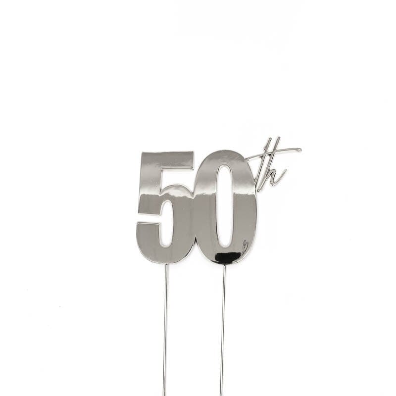 Cake & Candle Topper - 50th Silver Cake Toppers The Cooks Kitchen Mandurah 