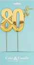 Cake & Candle Gold Metal Topper 80th Cake Toppers The Cooks Kitchen 