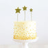 Cake & Candle - Gold Metal Cake Topper - Stars