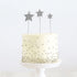 Cake & Candle - Silver Metal Cake Topper - Stars