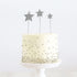 Cake & Candle - Silver Metal Cake Topper - Stars