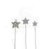 Cake & Candle - Silver Metal Cake Topper - Stars