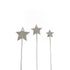 Cake & Candle - Silver Metal Cake Topper - Stars