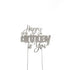 Silver Metal Cake Topper - Happy Birthday To You