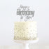 Silver Metal Cake Topper - Happy Birthday To You
