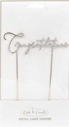 Cake & Candle Congratulations Cake Topper Silver Cake Toppers The Cooks Kitchen 