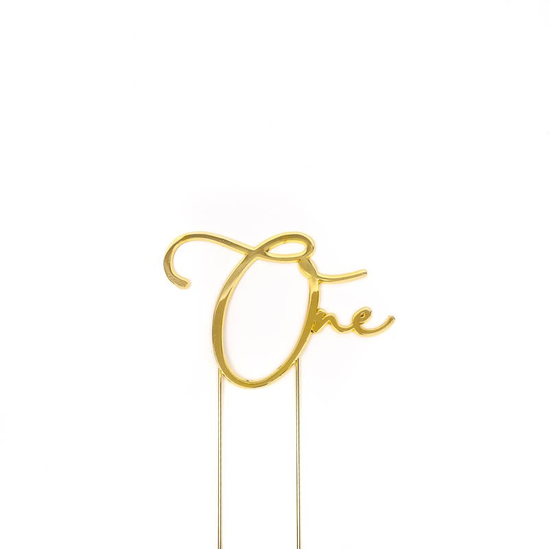 Gold Metal Cake Topper - One