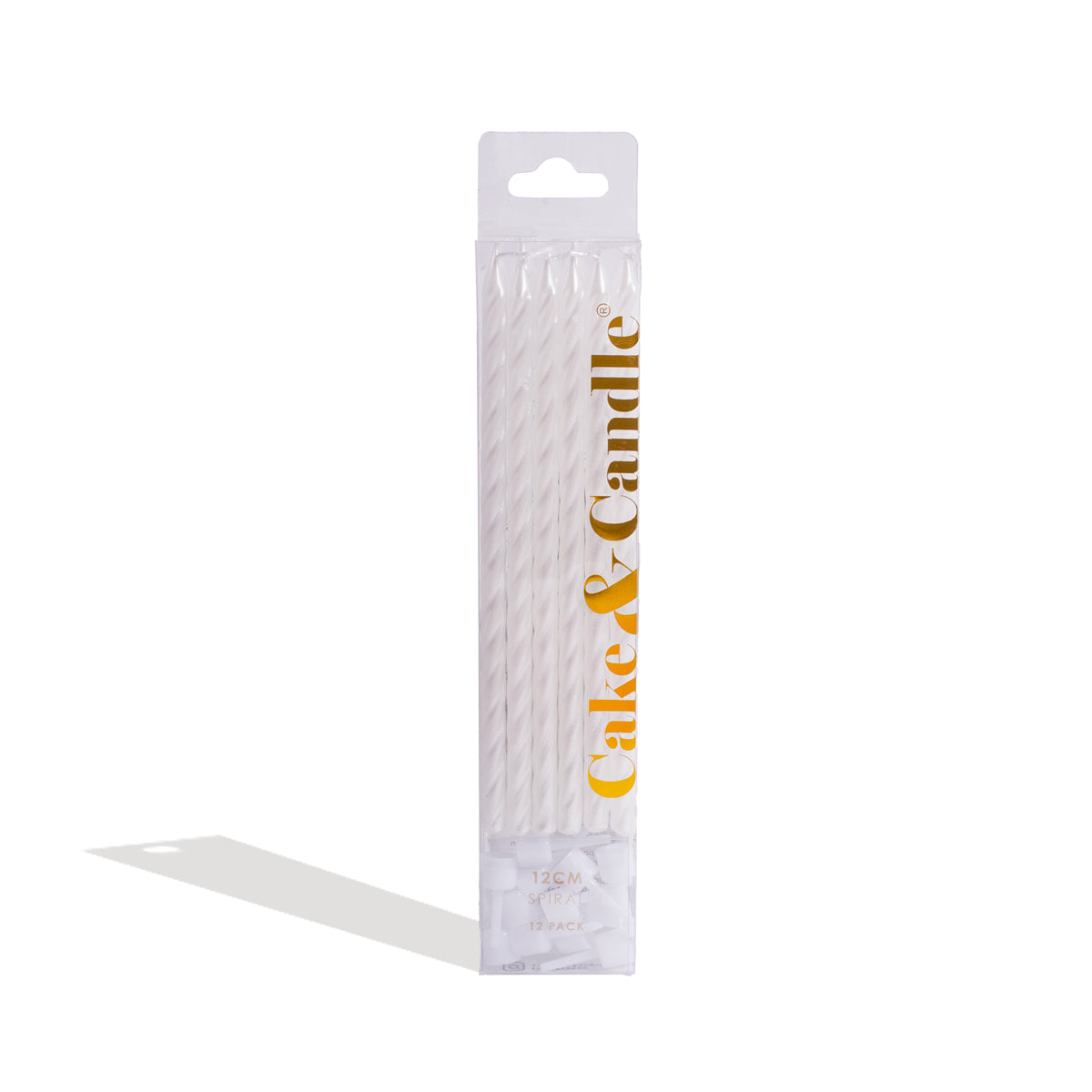 Cake & Candle Spiral Cake Candles Pearlised White (pack Of 12)