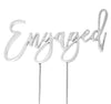 Cake & Candle Silver Plated Cake Topper - Engaged