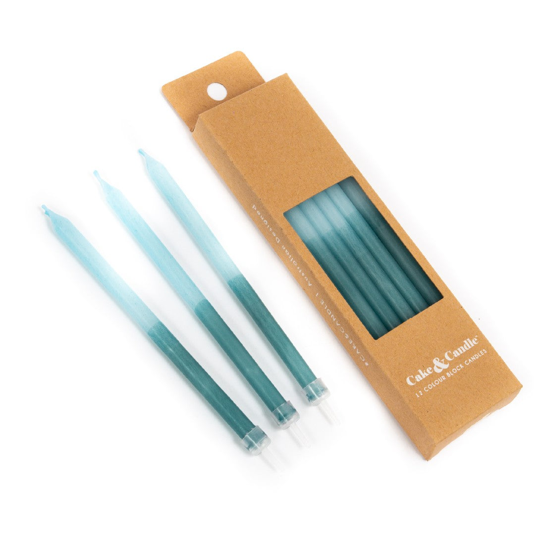 Cake & Candle - 12cm Hand Dipped Candles - Blue