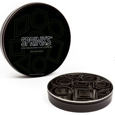 Sprinks 24pc Mini Geometric Stainless Steel Pastry Cutter Set