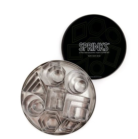 Sprinks 24pc Mini Geometric Stainless Steel Pastry Cutter Set