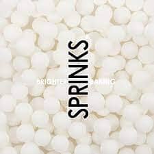 Sprinks - Cachous Matte White 8mm (65g) Sprinkles The Cooks Kitchen Mandurah 