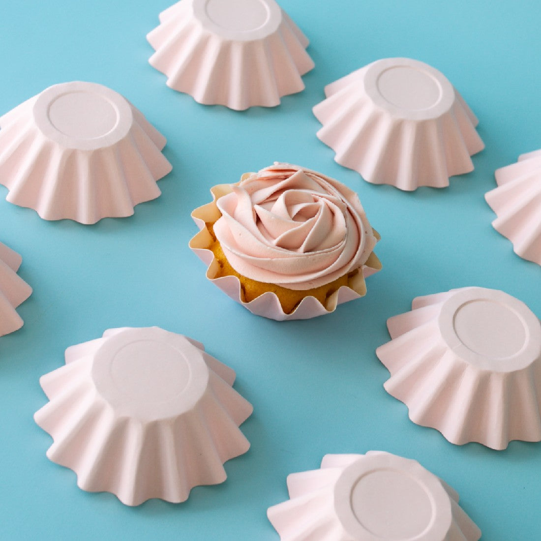 Pastel Pink Bloom Baking Cups