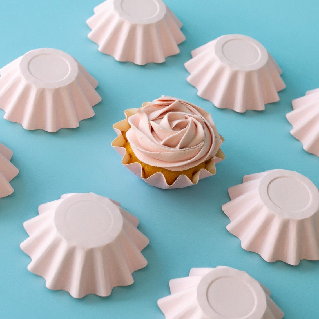 Pastel Pink Bloom Baking Cups