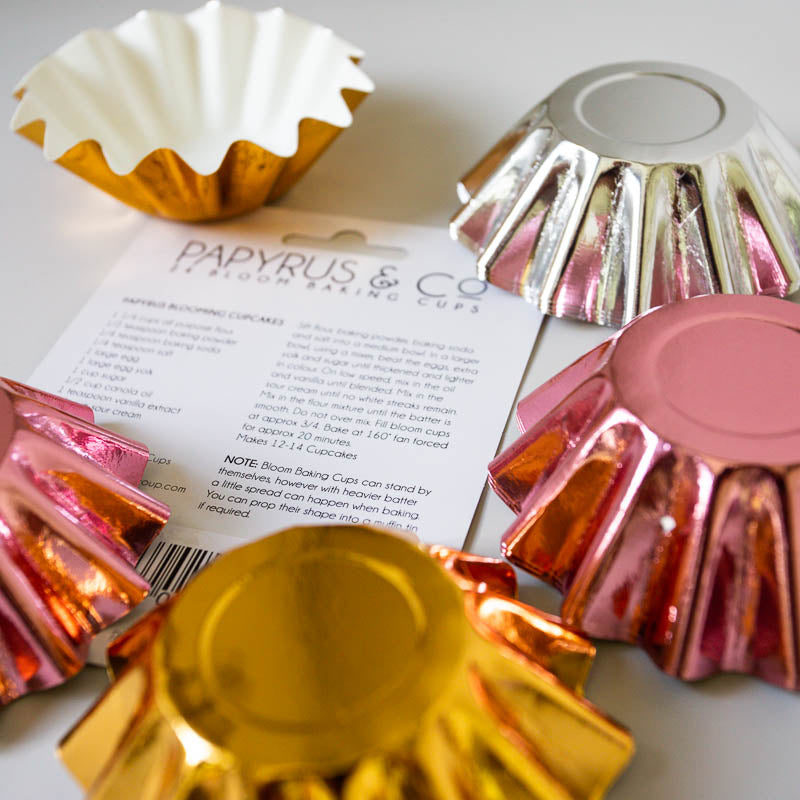 Gold Bloom Baking Cups