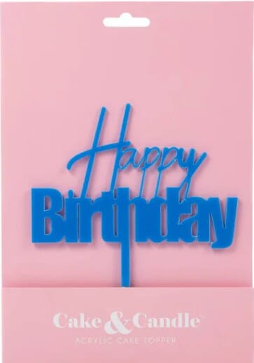 Fun Happy Birthday - Blue Acrylic Cake Topper Cake Toppers The Cooks Kitchen 