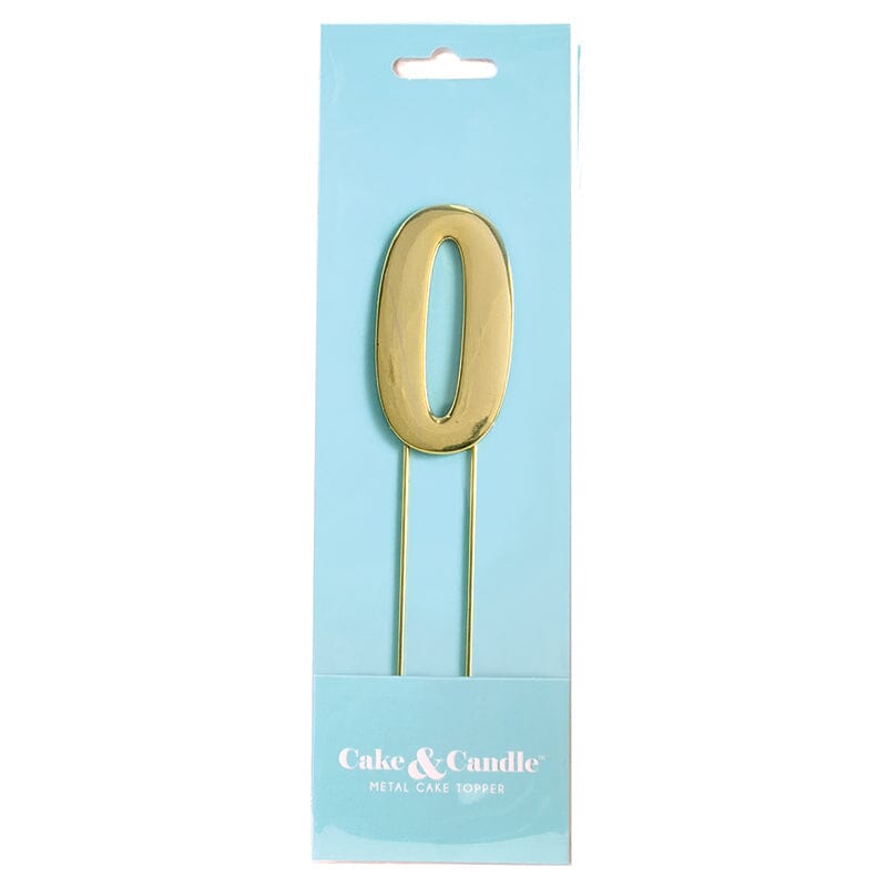 Cake & Candle Bold Cake Topper 7cm - Gold Number 0 Number Toppers The Cooks Kitchen 