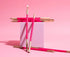Cake & Candle Gold Double Dipped Cake Candles - Hot Pink