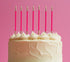 Cake & Candle Gold Double Dipped Cake Candles - Hot Pink
