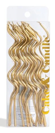 Cake & Candle Swirly Candles Silver 13cm Pk16