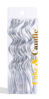 Cake & Candle Swirly Cake Candles Silver 13cm 16pk
