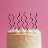 Cake & Candle Swirly Cake Candles - Black 13cm Pack Of 16