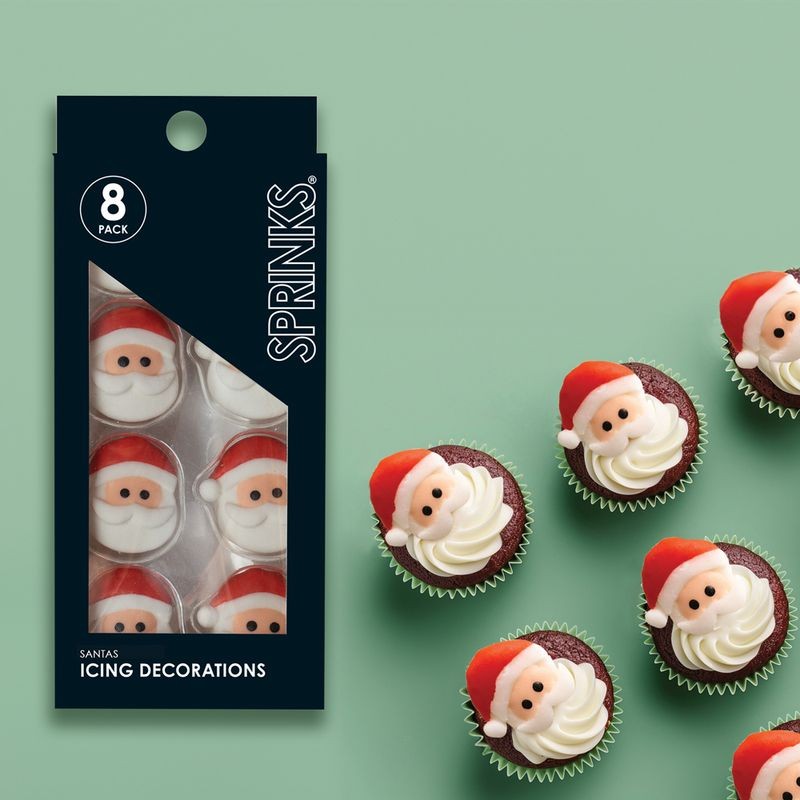Sprinks Icing Decorations - Santa 8pc