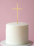 Cake & Candle Fine Cross Cake Topper - Gold Cake Toppers The Cooks Kitchen 