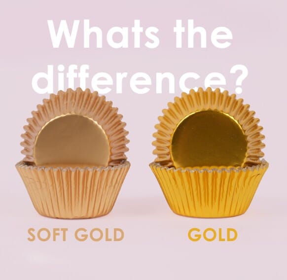 Papyrus & Co Medium Soft Gold Foil Baking Cups 44mm Boards & Boxes & Packaging The Cooks Kitchen 