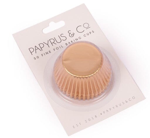 Papyrus & Co Medium Soft Gold Foil Baking Cups 44mm Boards & Boxes & Packaging The Cooks Kitchen 